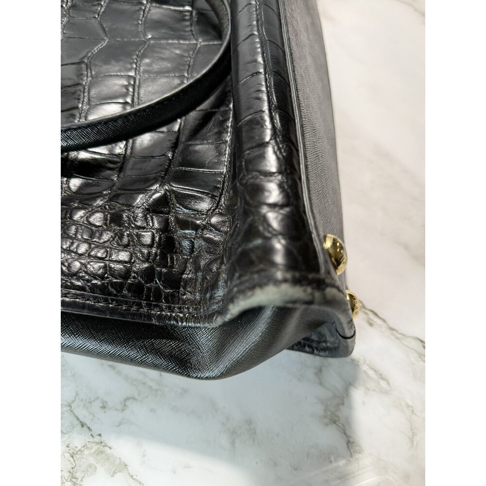 Michael Kors Leather, Python & Croc Embossed Hamilton Satchel Handbag Large - Picture 12 of 16